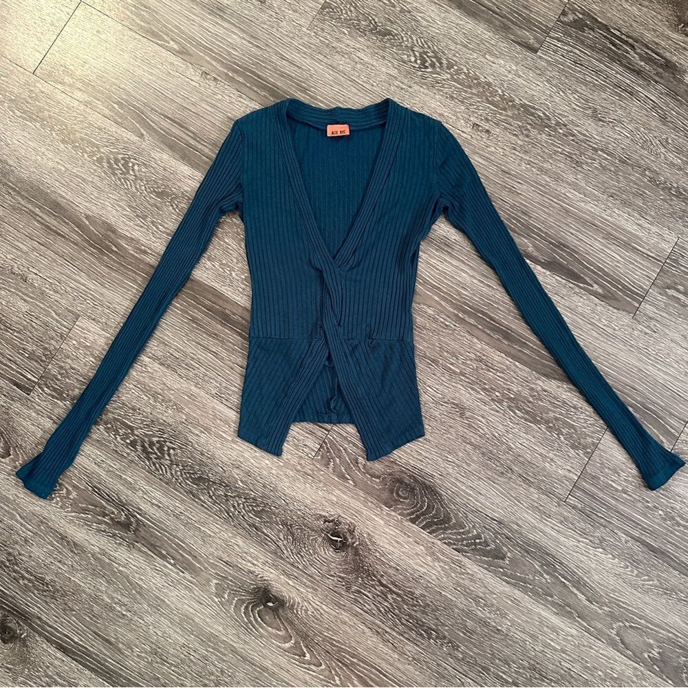 Alix NYC Inez twisted ribbed-knit top